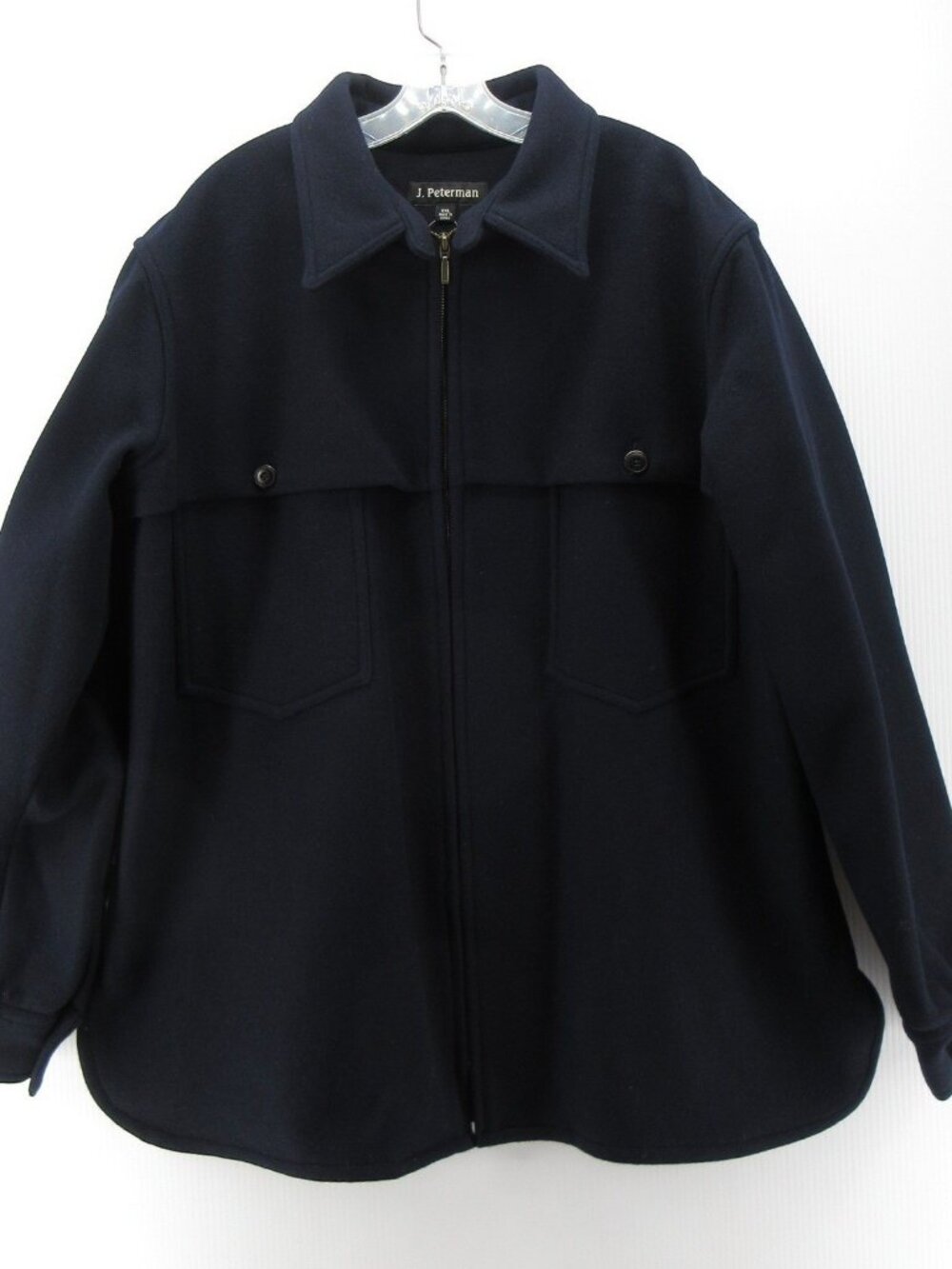 J Peterman Jacket XXL Navy Wool Blend Shacket Field Vented Heritage